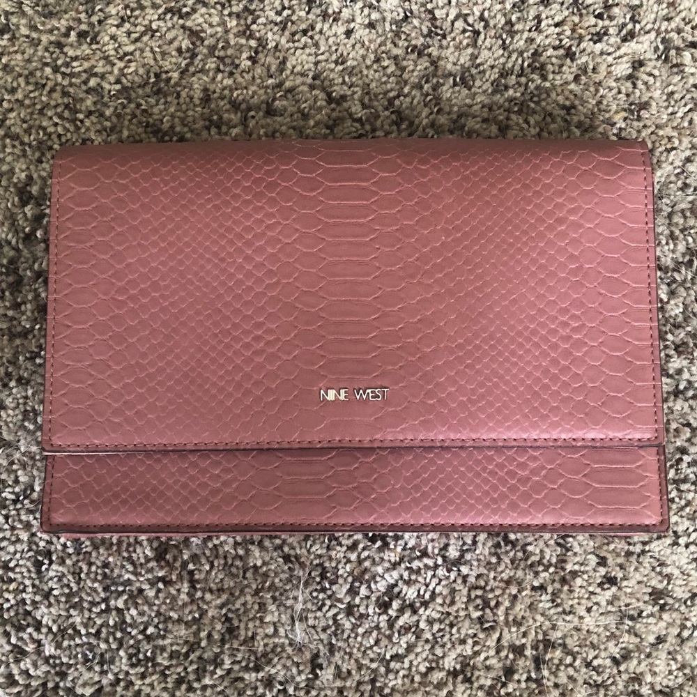 Nine West small faux crocodile skin purse